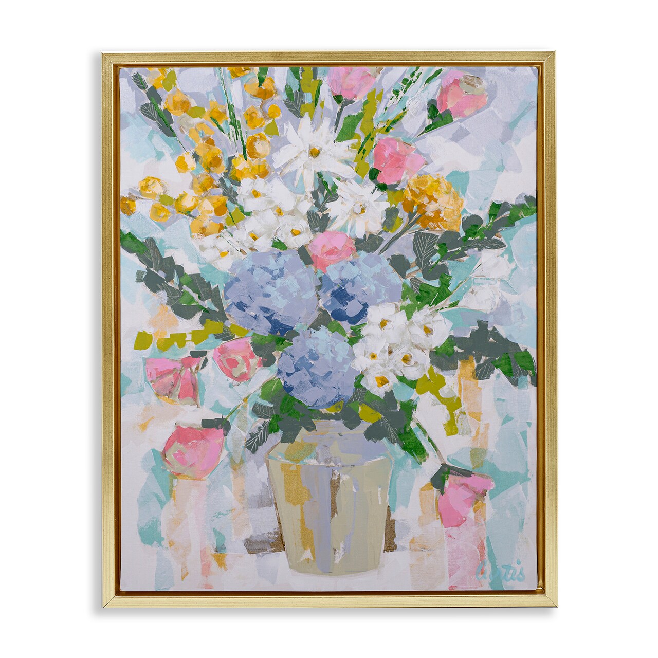 Stupell Industries Pastel Abstract Bouquet Floating Frame Design by Joan Curtis